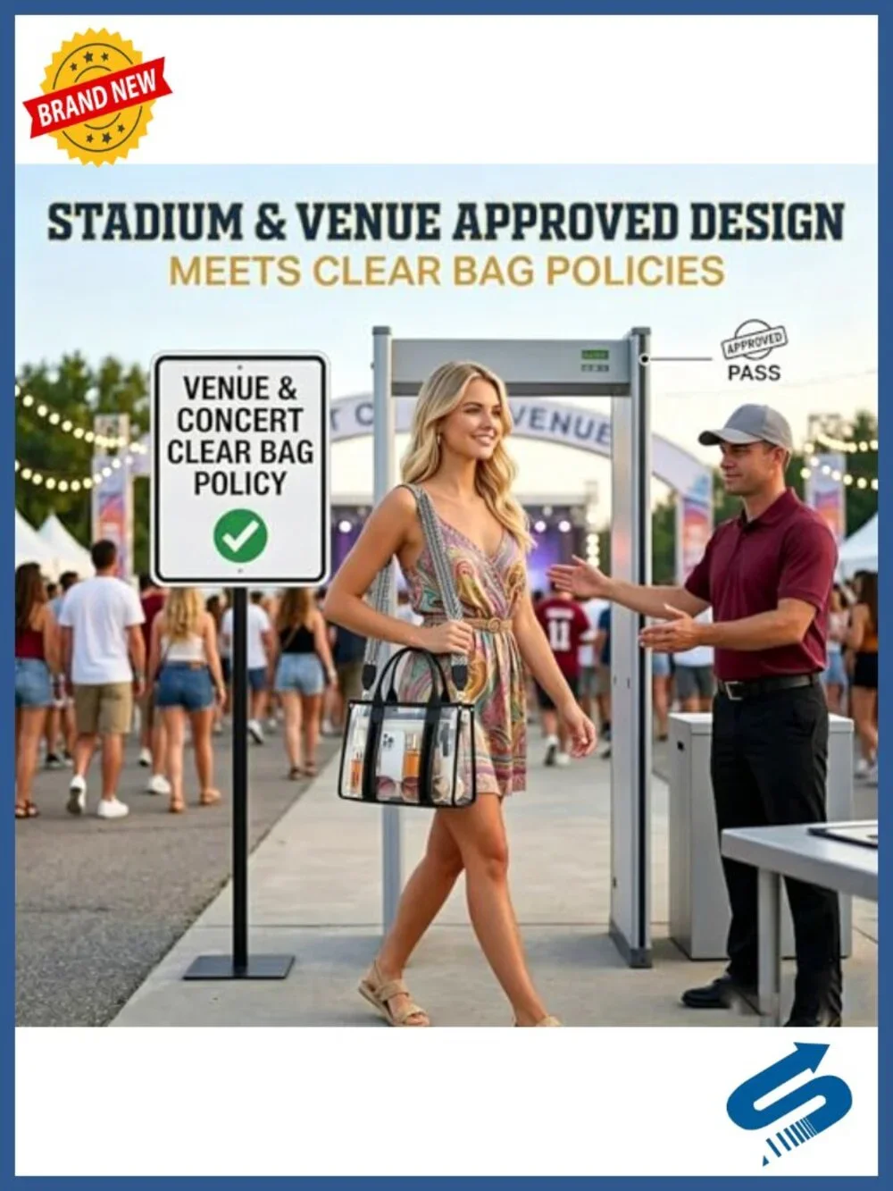 Clear Stadium Approved Tote Bag PVC Vegan Leather Crossbody for Concerts Work
